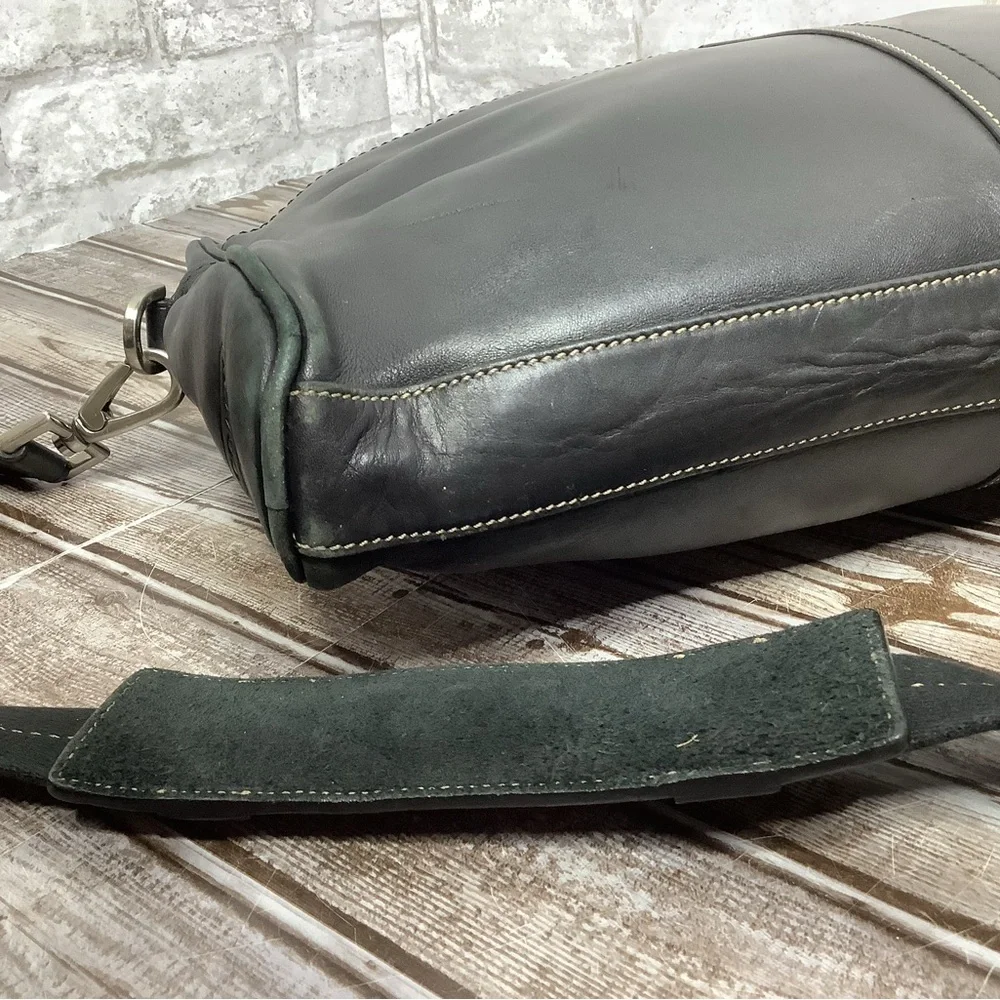 Vintage Coach Briefcase Soft Sided Black Leather Messenger Handbag Bag Slim Rare